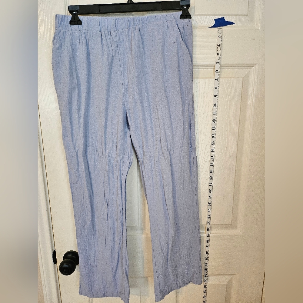 Women's Light Blue Linen Pants